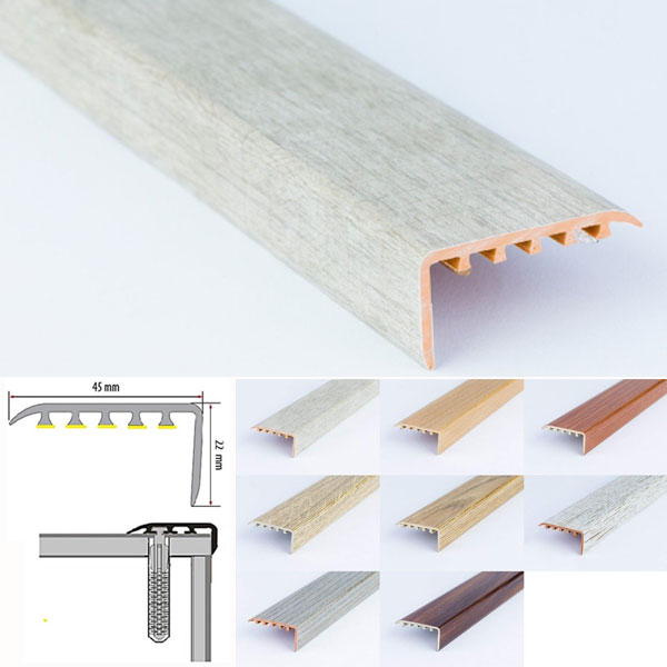UPVC Wood Effect Stair Nosing Trim for Wooden Floors