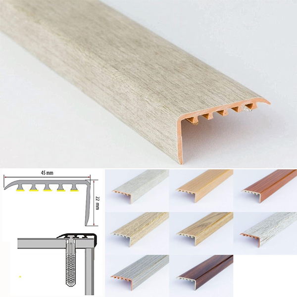 UPVC Wood Effect Stair Nosing Trim for Wooden Floors