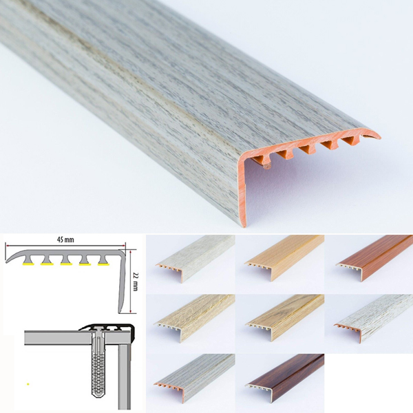 UPVC Wood Effect Stair Nosing Trim for Wooden Floors