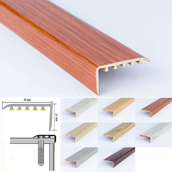 UPVC Wood Effect Stair Nosing Trim for Wooden Floors