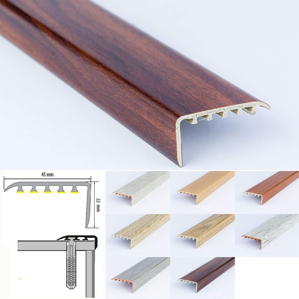 UPVC Wood Effect Stair Nosing Trim for Wooden Floors