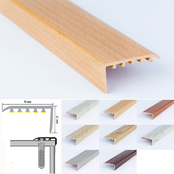 UPVC Wood Effect Stair Nosing Trim for Wooden Floors