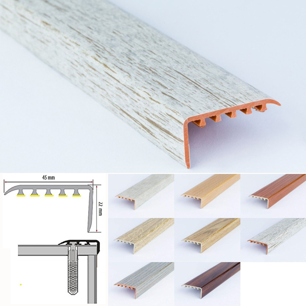 UPVC Wood Effect Stair Nosing Trim for Wooden Floors