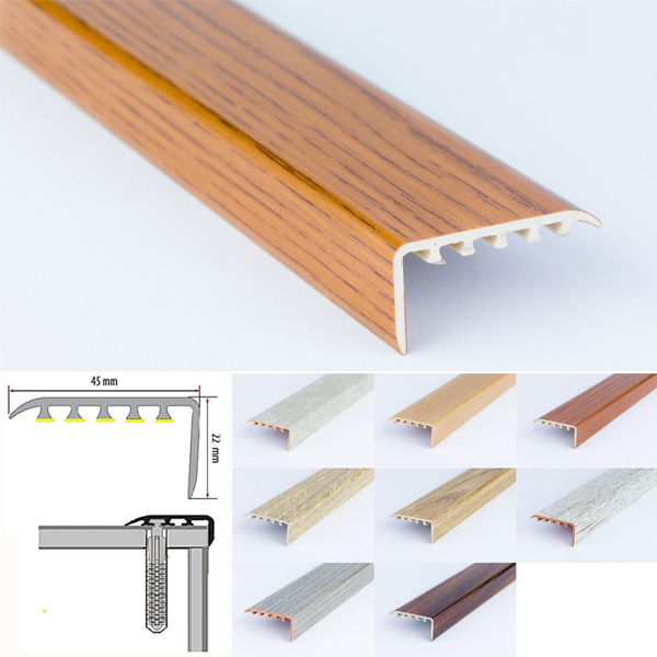 UPVC Wood Effect Stair Nosing Trim for Wooden Floors