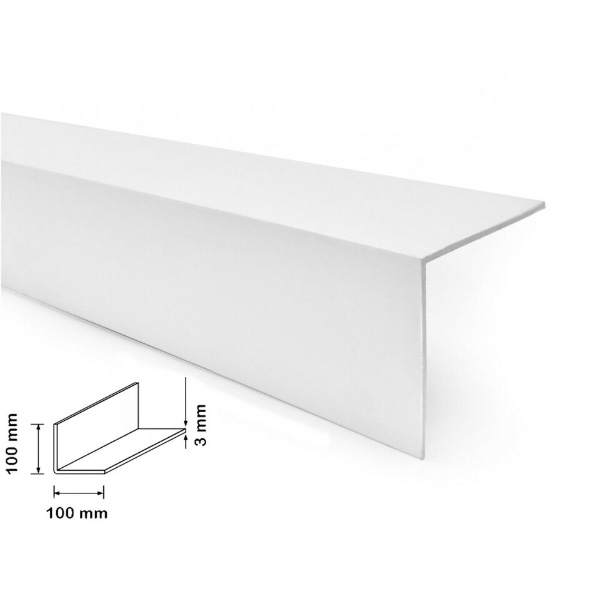 White Plastic Pvc Corner 90 Degree Angle Trim 1m Long