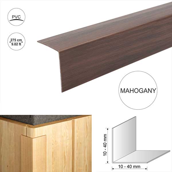 Wood Effect Plastic PVC Corner 90 Degree Angle Trim 2.75m Long