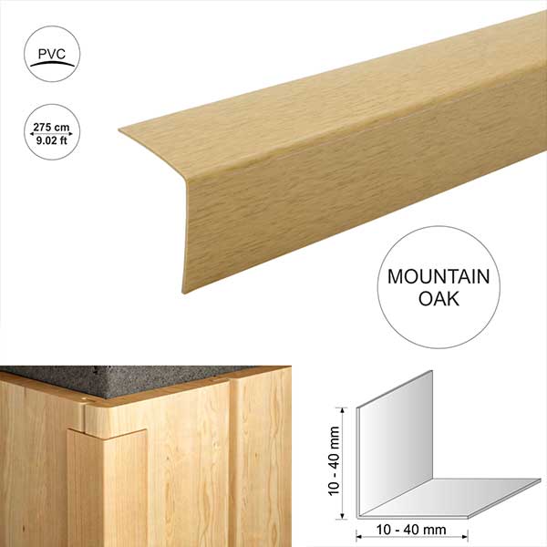 Wood Effect Plastic PVC Corner 90 Degree Angle Trim 2.75m Long