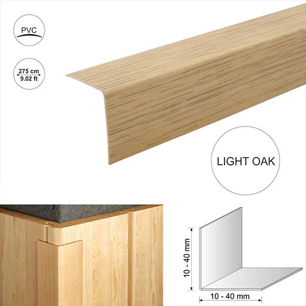 Wood Effect Plastic PVC Corner 90 Degree Angle Trim 2.75m Long