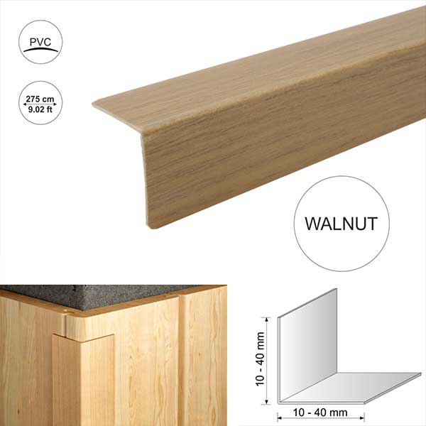 Wood Effect Plastic PVC Corner 90 Degree Angle Trim 2.75m Long