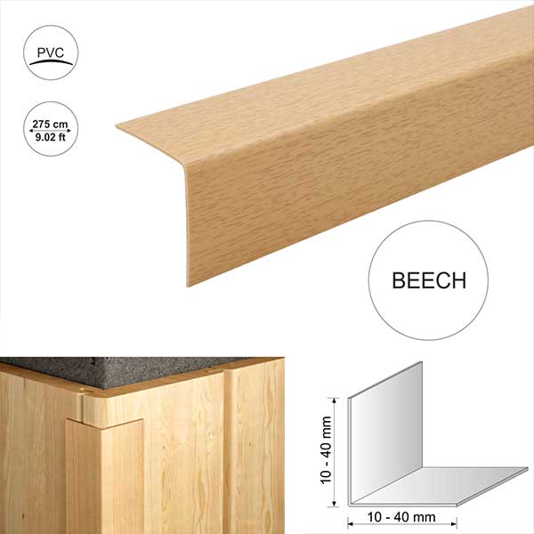 Wood Effect Plastic PVC Corner 90 Degree Angle Trim 2.75m Long