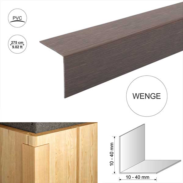 Wood Effect Plastic PVC Corner 90 Degree Angle Trim 2.75m Long
