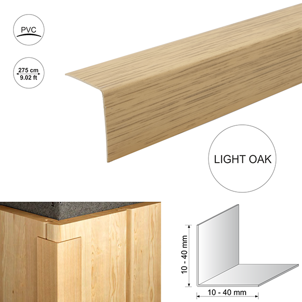 Wood Effect Plastic PVC Corner 90 Degree Angle Trim 2.75m Long