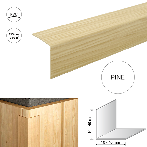 Wood Effect Plastic PVC Corner 90 Degree Angle Trim 2.75m Long