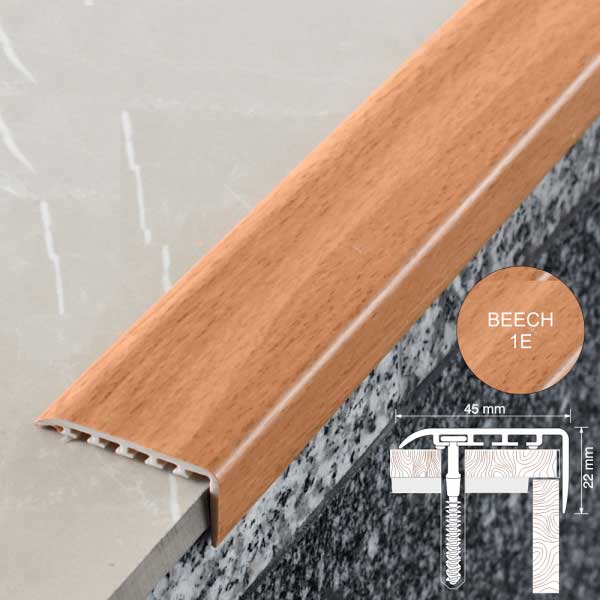 Wood Effect UPVC Stair Nosing Trim