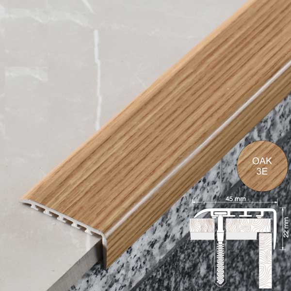 Wood Effect UPVC Stair Nosing Trim