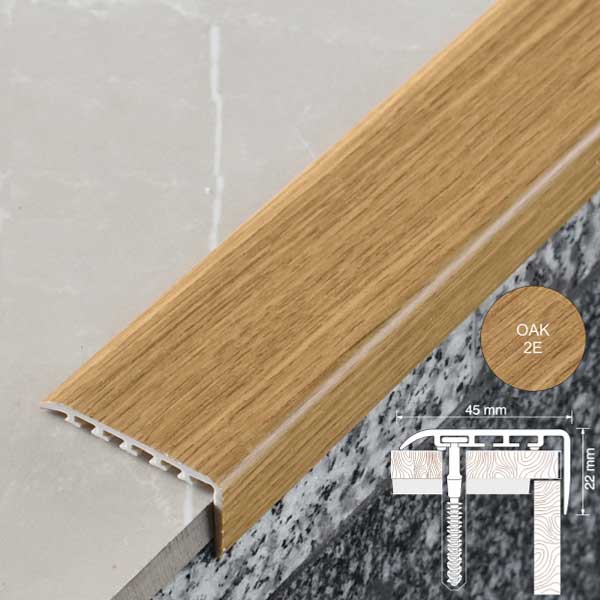 Wood Effect UPVC Stair Nosing Trim
