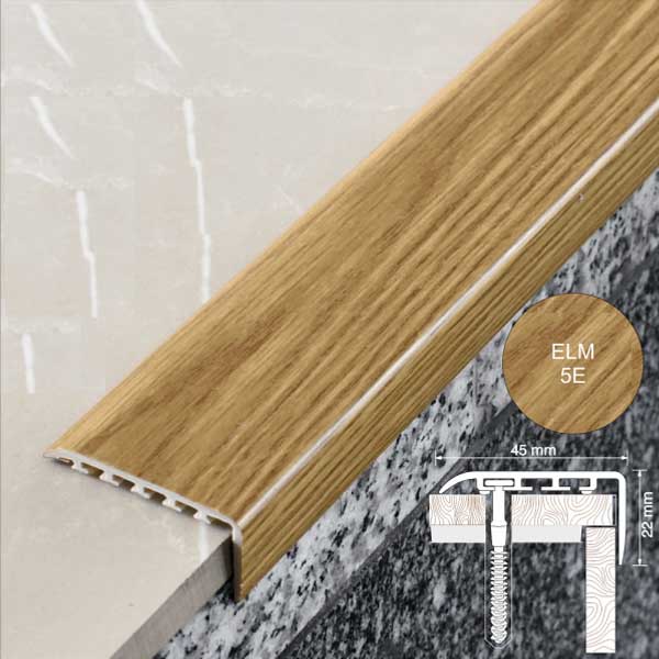 Wood Effect UPVC Stair Nosing Trim