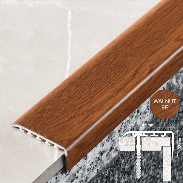 Wood Effect UPVC Stair Nosing Trim